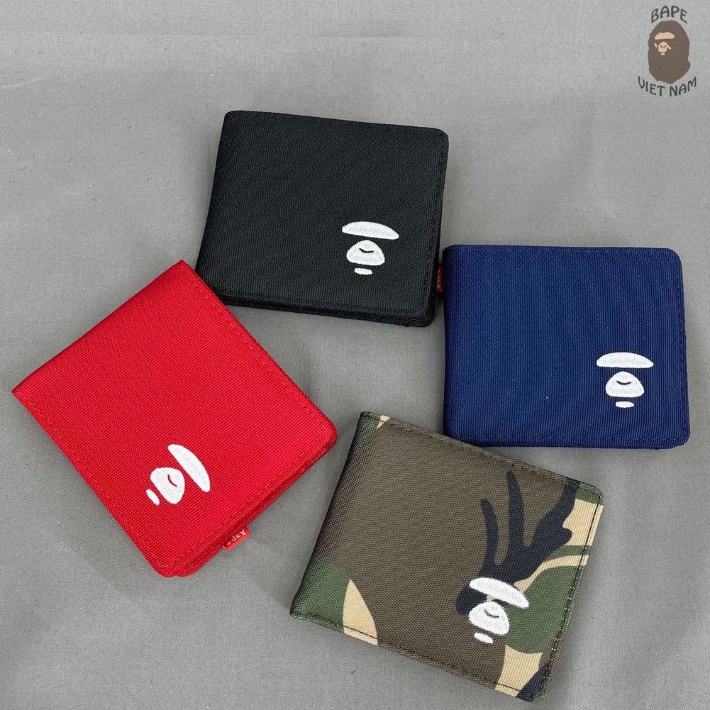 [Ảnh thật+FREESHIP] Ví Aape A bathing ape, Ví Bape 4 màu Đen, Đỏ, Xanh, Camo Green Bape VN