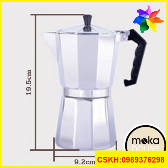 Ấm pha 3/6/9 cốc Cà phê Moka/Espresso/Latte phong cách Ý