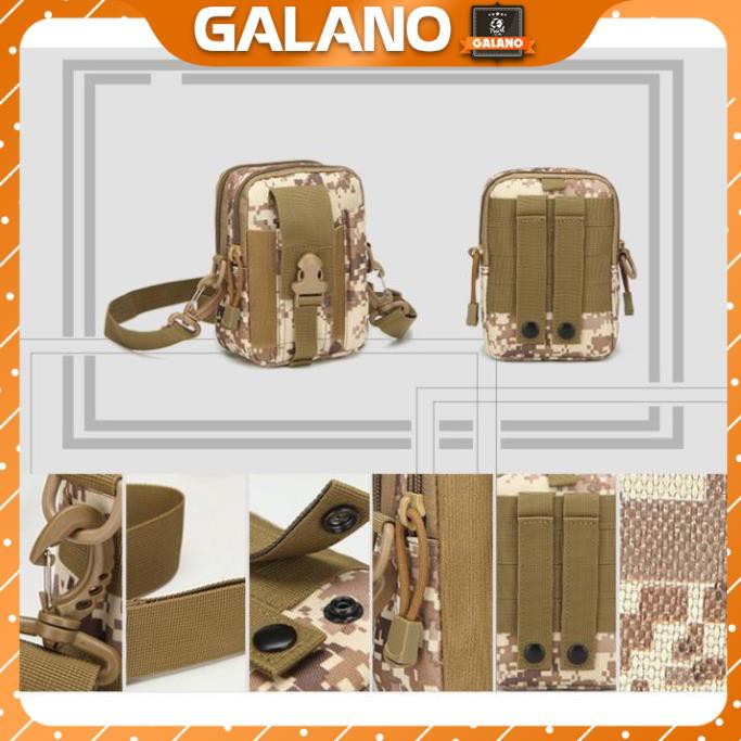 Túi Đeo Chéo GALANO EDC Có Thể Đeo Hông Và Gắn Balo Rằn Ri Nam Nữ Nhiều Ngăn Chống Nước FB-001204