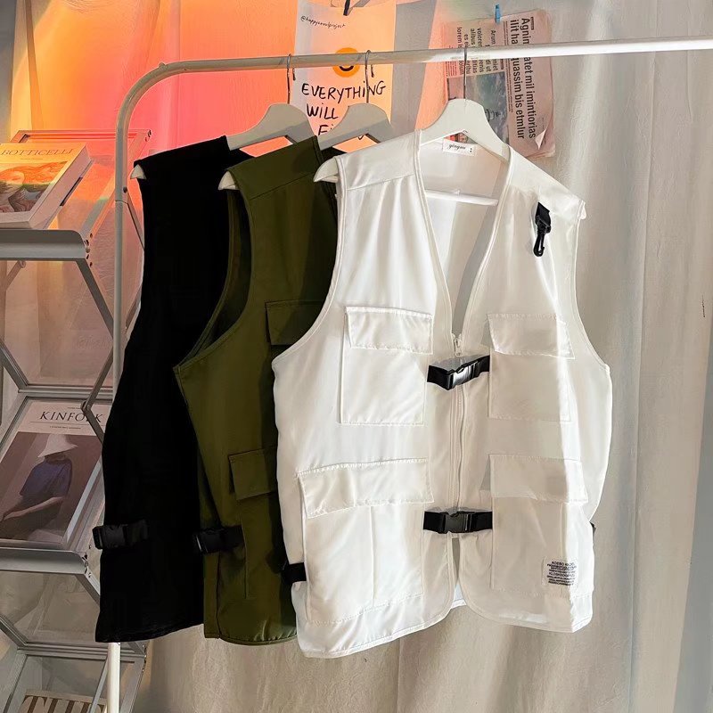 Áo Khoác Ghi Lê Nhiều Túi Màu Sắc Trẻ Trung Cá Tính Cho Nam Giới