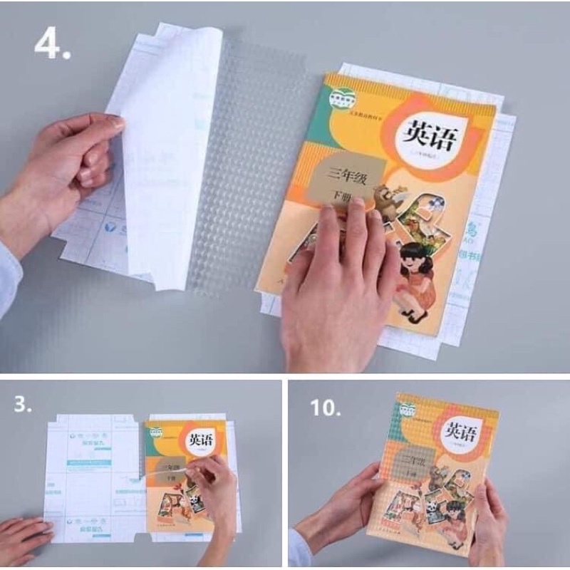 Bọc sách, vở decal chống rách, chống nước size 43*30cm