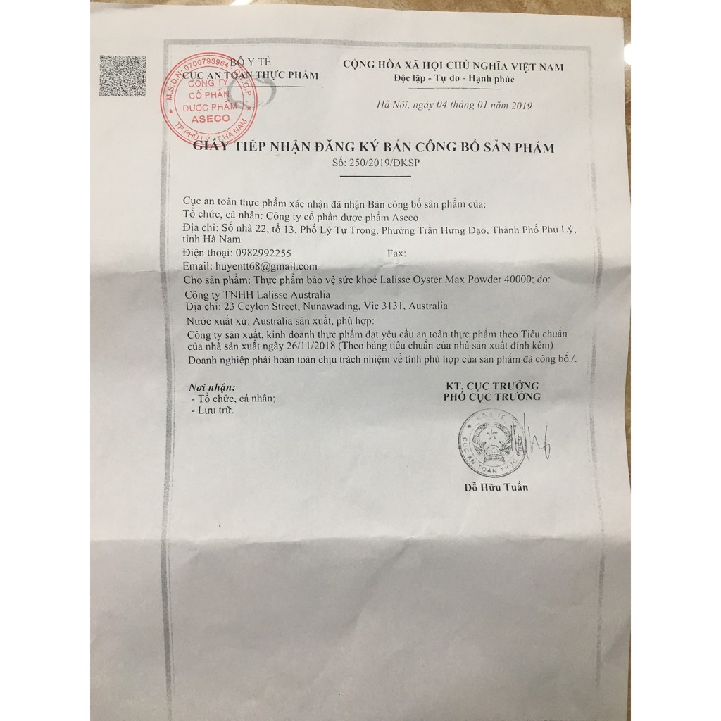 Tinh chất hàu LALISSE OYSTER MAX POWDER 40000 - Hỗ trợ tăng cường sinh lý