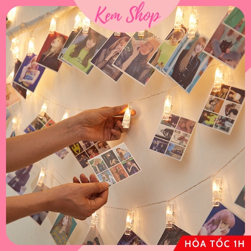 Dây đèn LED kẹp ảnh dùng pin trang trí sinh nhật, decor phòng góc học tập - Kem Shop K306