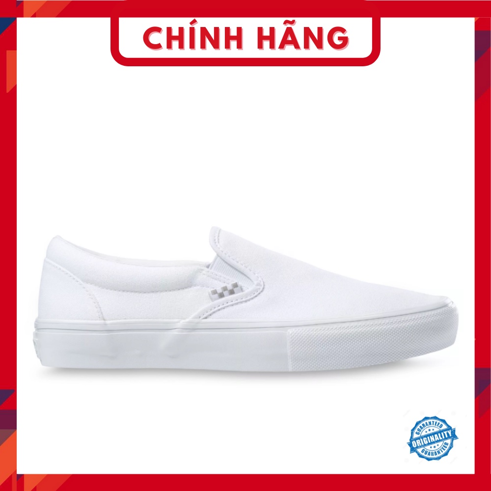 Vans Slip on Pro All White Skateboard