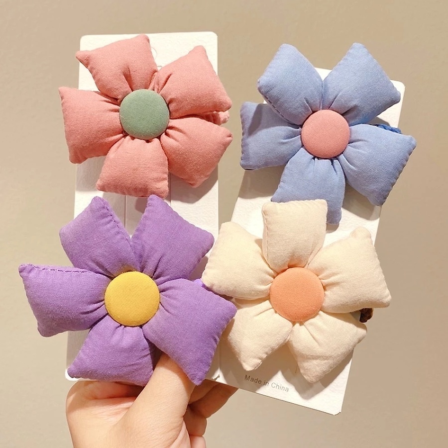 Dây Buộc Tóc Cao Su Co Giãn Đính Hoa Dễ Thương Phong Cách Hàn Quốc Cho Bé Gái