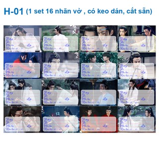 Nhãn Vở phim Trần Tình lệnh ( 1 set 16 nhãn vở hình khác nhau giá)