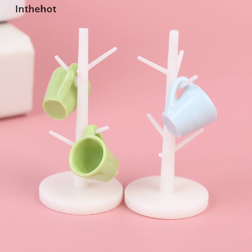 Ly nhựa kèm giá đỡ mini trang trí nội thất nhà búp bê