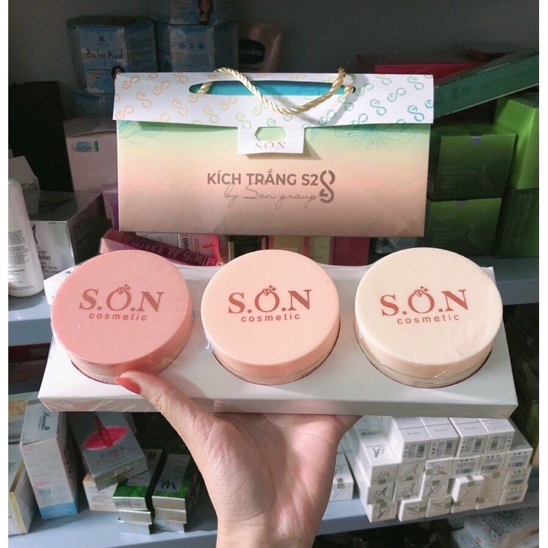 Combo Body Kích Trắng Tam Sắc S2 Son Cosmetic , 3 hủ Chính Hãng