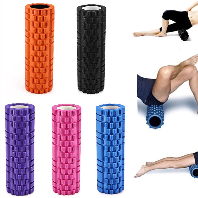 Con Lăn Massage Foam Roller Gai Dẹt 45x14 cm, Ống Lăn Giãn Cơ Tập Yoga, Gym YO21