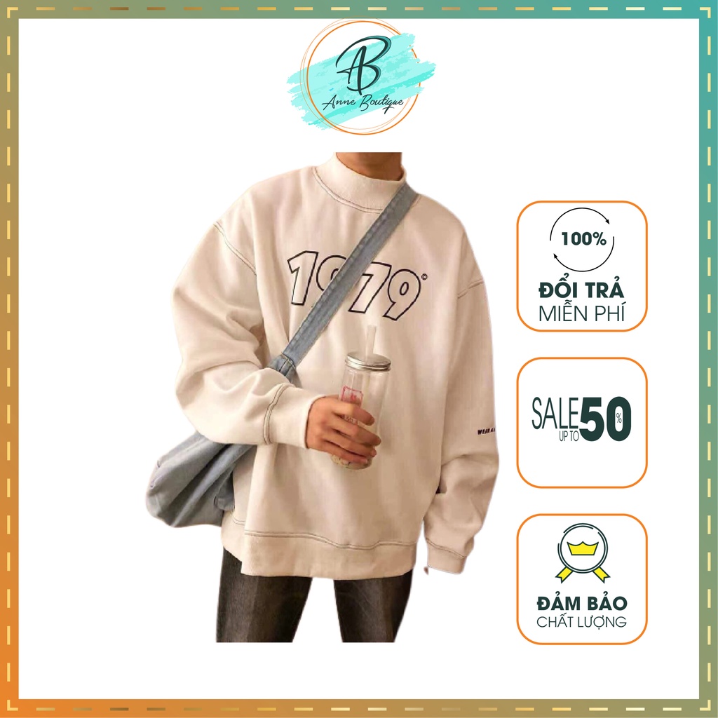 [Có Ảnh Thật] Áo Sweater Unisex in 1979, Áo Sweater Nỉ Dày Dặn Form Rộng Anne Boutique Mã 487