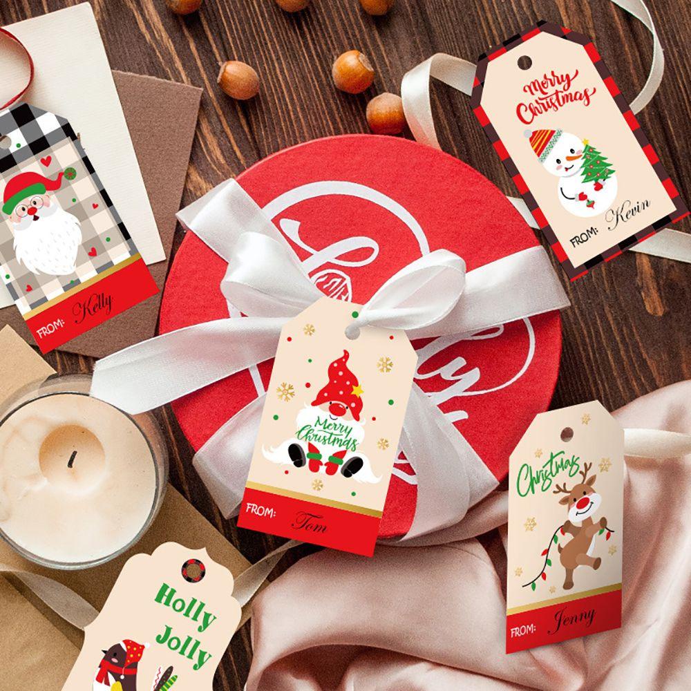 Bộ 50 Thẻ Giấy Hình Ông Già Noel Trang Trí Cây Thông Giáng Sinh DIY