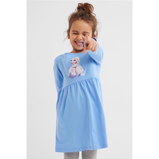 Váy thu đông dài tay HM xuất dư cho bé gái size nhí nhỡ đại từ 1-10y