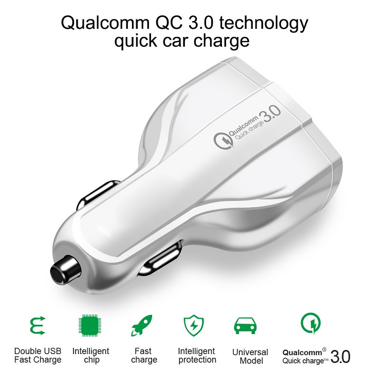 Tẩu sạc cho ô tô sạc nhanh Qualcom chuẩn PD,Q.C 3.0 cho Samsung,táo,Xiaomi