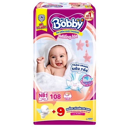 Miếng lót sơ sinh bobby NB1_108+