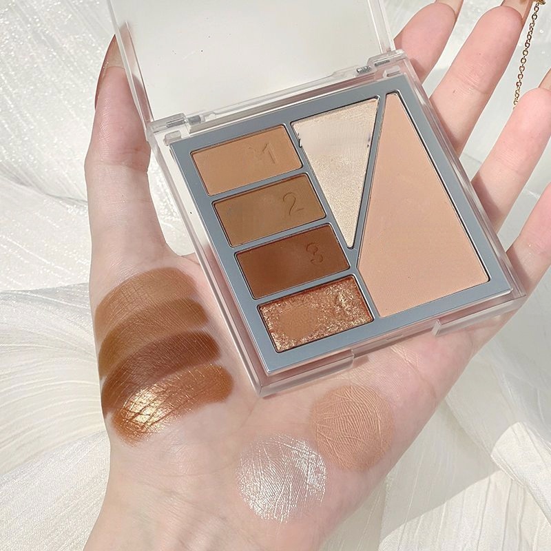 Bảng Phấn Mắt 6 Màu Lì / Má Hồng / Phấn Mắt Tông Đất Sữa Hoạt Hình Dễ Thương Chống Nước Lâu Trôi Cho Người Mới Bắt Đầu