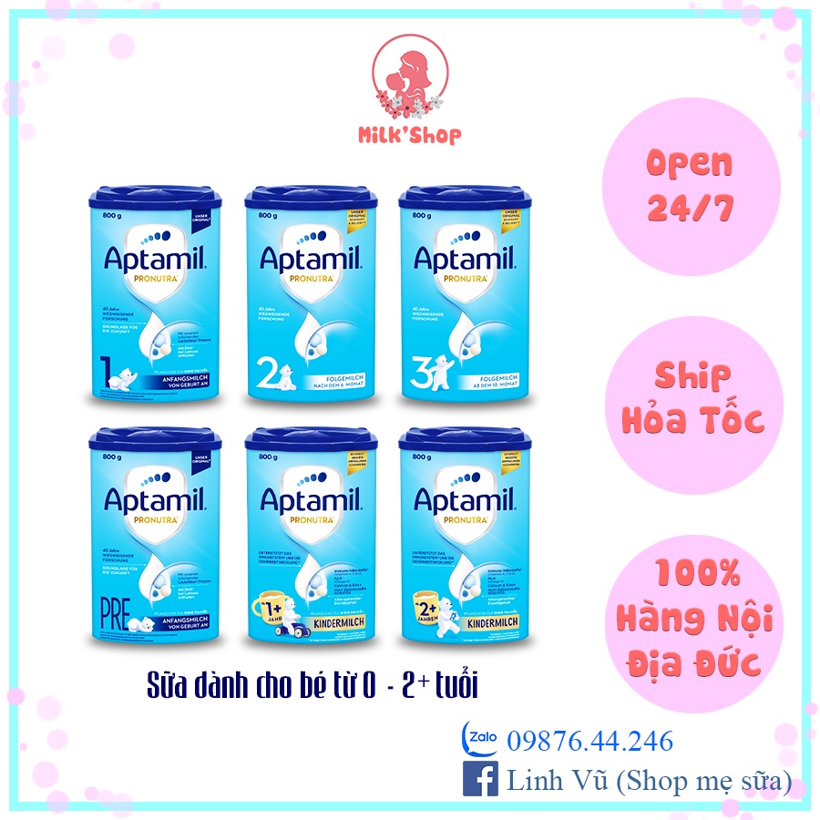 Sữa Aptamil nội địa Đức số 1,2,3  - 800g - đủ bill