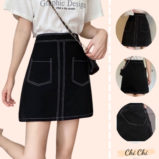 Chân váy chữ a lưng cao ,thiết kế hiện đại kiểu dáng Hàn Quốc mặc siêu đẹp VD3 | BigBuy360 - bigbuy360.vn