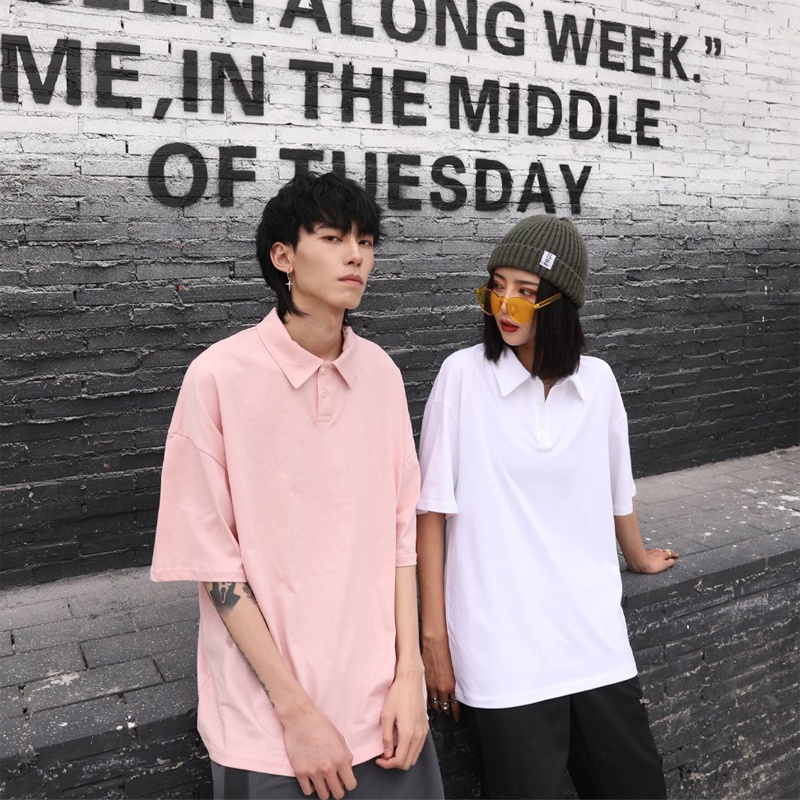 Áo polo nam nữ cặp đôi đẹp form rộng unisex basic cổ bẻ tay lỡ hàng Quảng Châu ANDOSA PL03