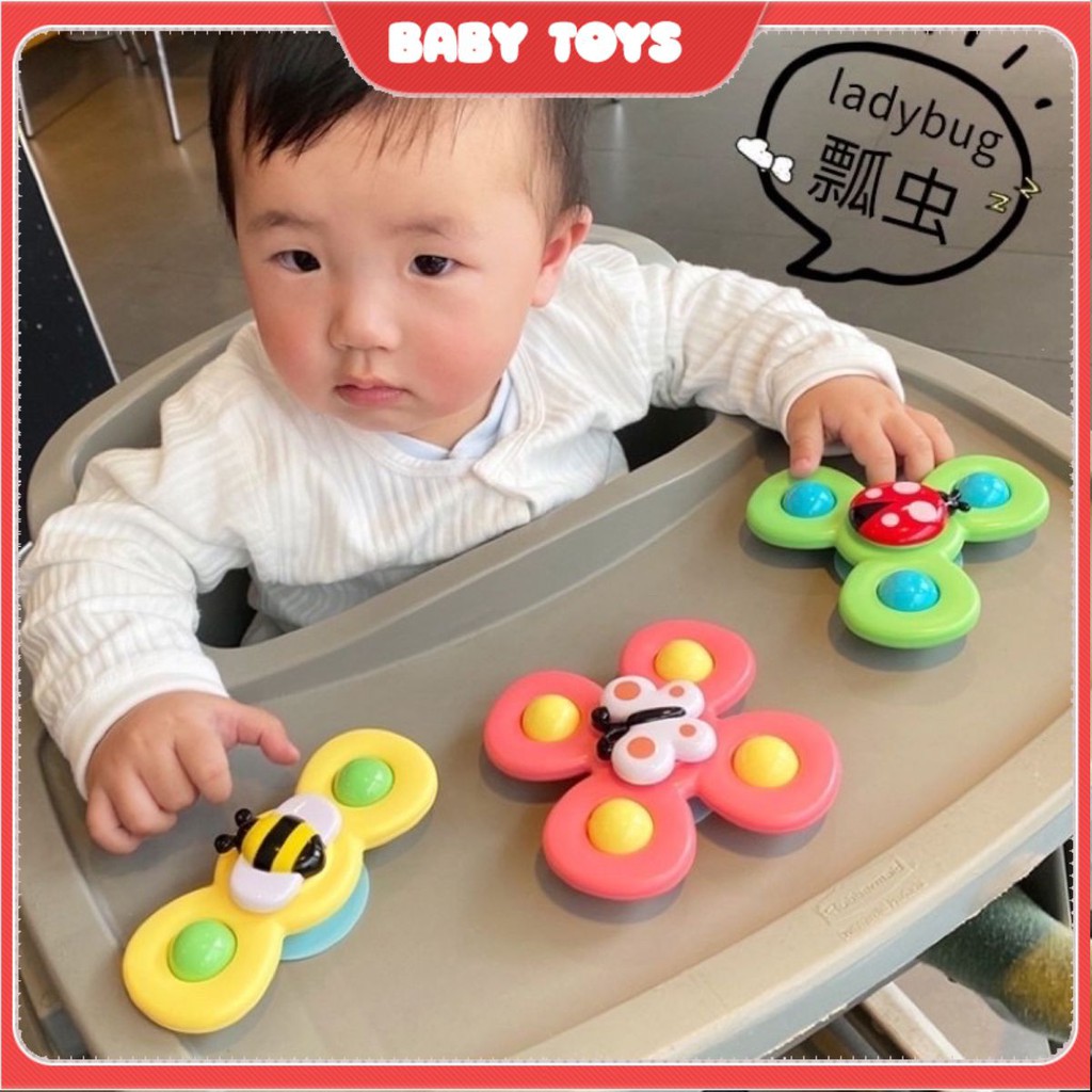 Bộ đồ chơi sét 3 con quay chong chóng Spinner,dính tường, phát âm thanh vui nhộn cho bé, kích thích tập chung