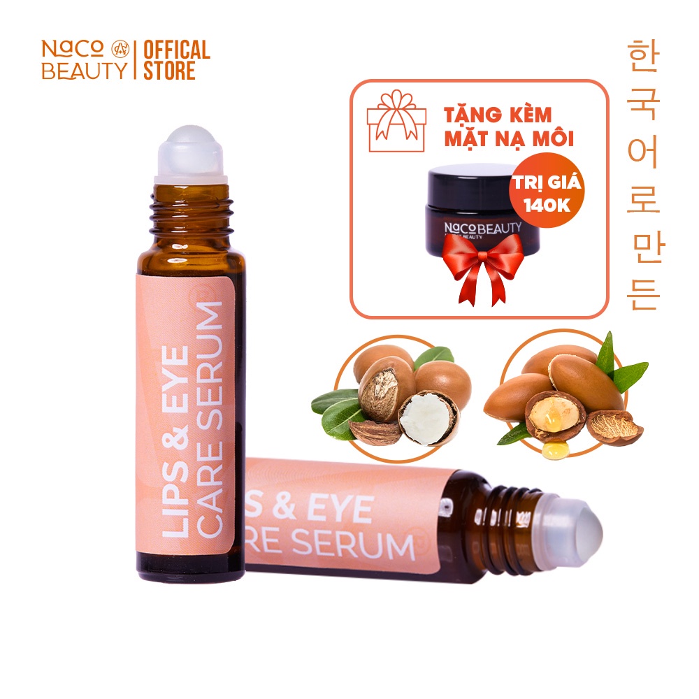 Combo Dưỡng Hồng Môi, Thâm Môi NacoBeauty Giảm Thâm Làm Hồng Mắt Môi, Mềm Mịn Căng Mọng Môi