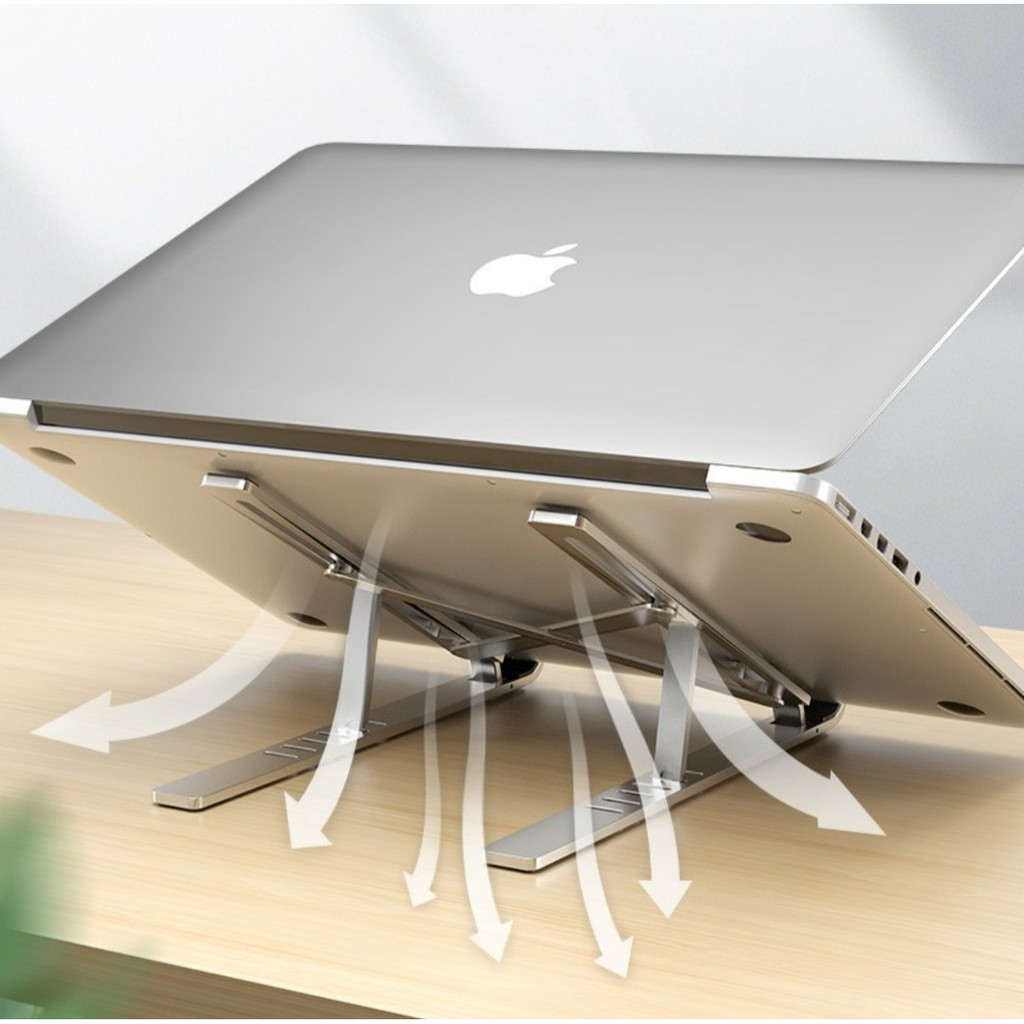 Kệ Giá Đỡ Laptop Macbook Stand Nhôm Tản Nhiệt Có Túi Vải Bảo Vệ Chống Trầy