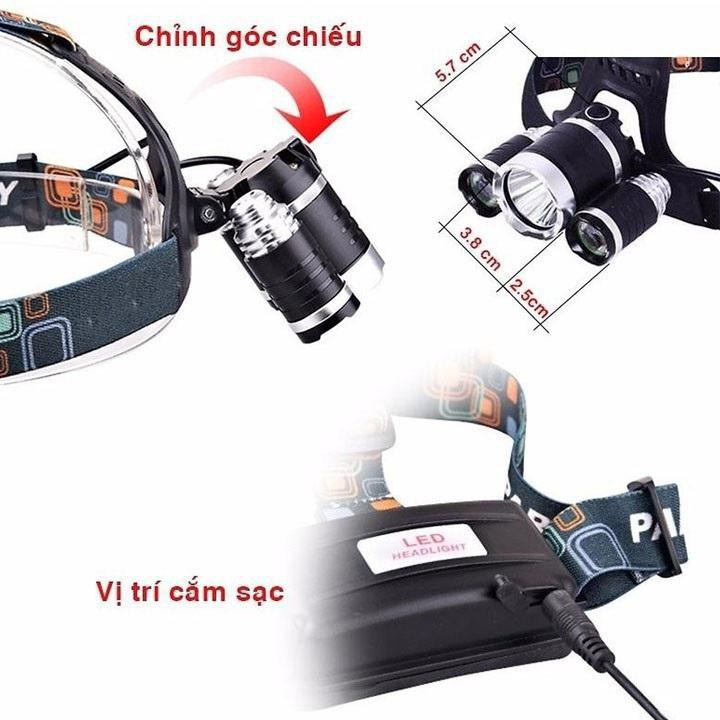 Đèn Pin Đội Đầu 3 Mắt Siêu Sáng ( hàng Chất Lượng Cao)