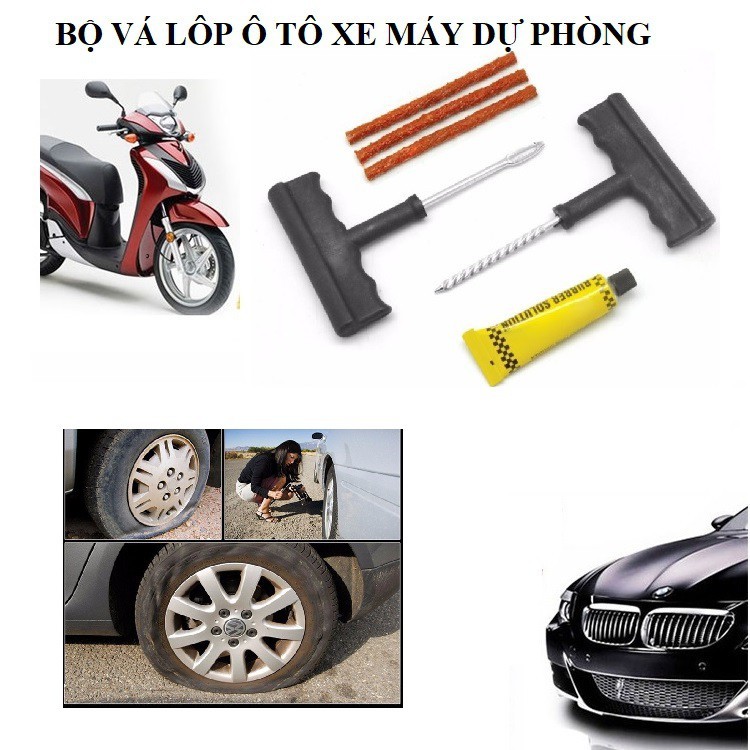 Bộ Dụng Cụ Vá Lốp Xe Không Ruột Tiện Dụng - vá lốp không săm ô tô xe máy