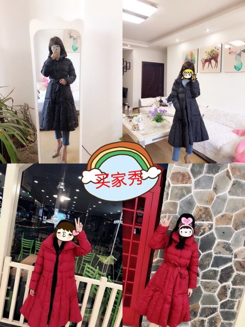 Áo phao nữ dáng xèo có đai lưng hàng quảng châu cao cấp