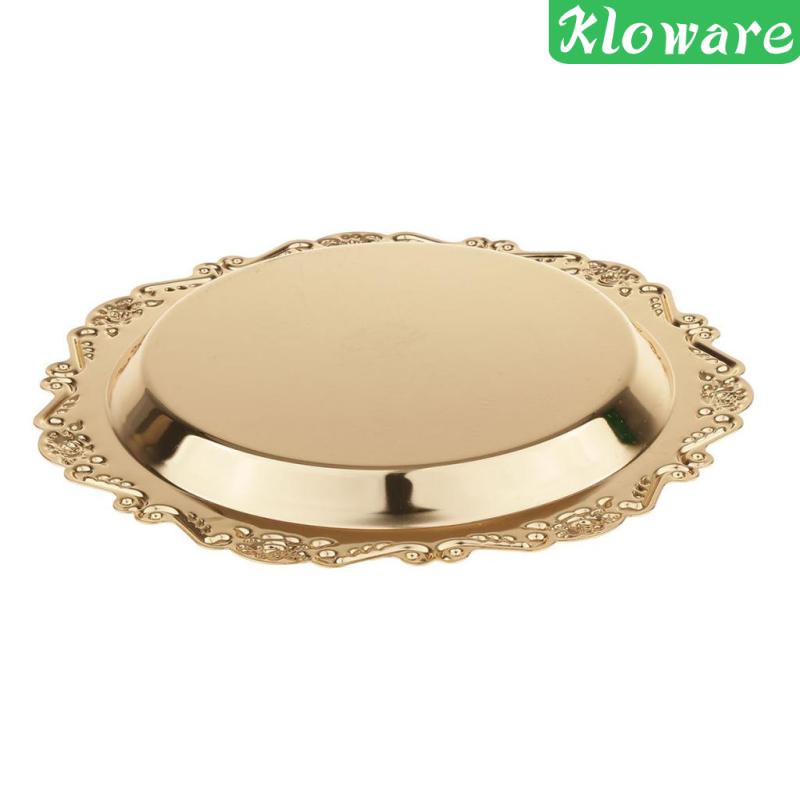 Đĩa Trưng Bày Trái Cây / Món Tráng Miệng Màu Vàng Kim 20cm