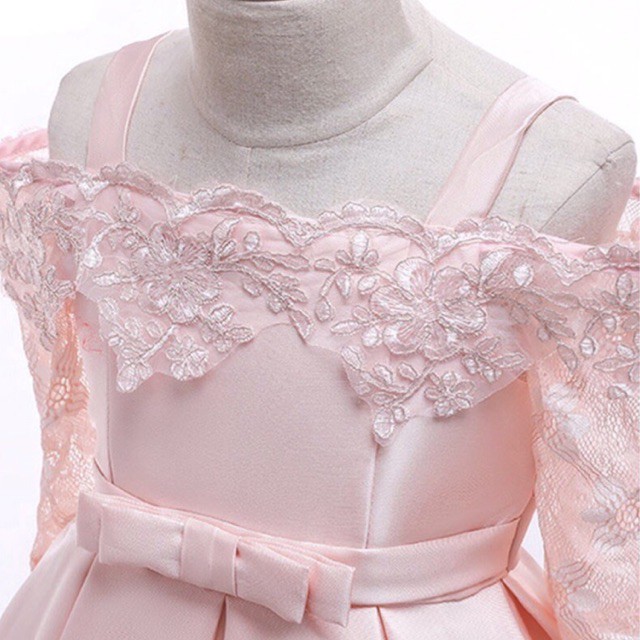 Đầm Công Chúa Cao Cấp Kiểu Trễ Vai vs Phối Ren Tay Lỡ... Cho Bé Từ 03-10 Tuổi.