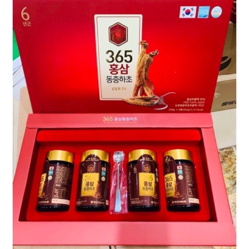 Cao Hồng Sâm Đông Trùng Hạ Thảo 365 HÀN QUỐC, Hộp 4Lọ x 240gr | BigBuy360 - bigbuy360.vn