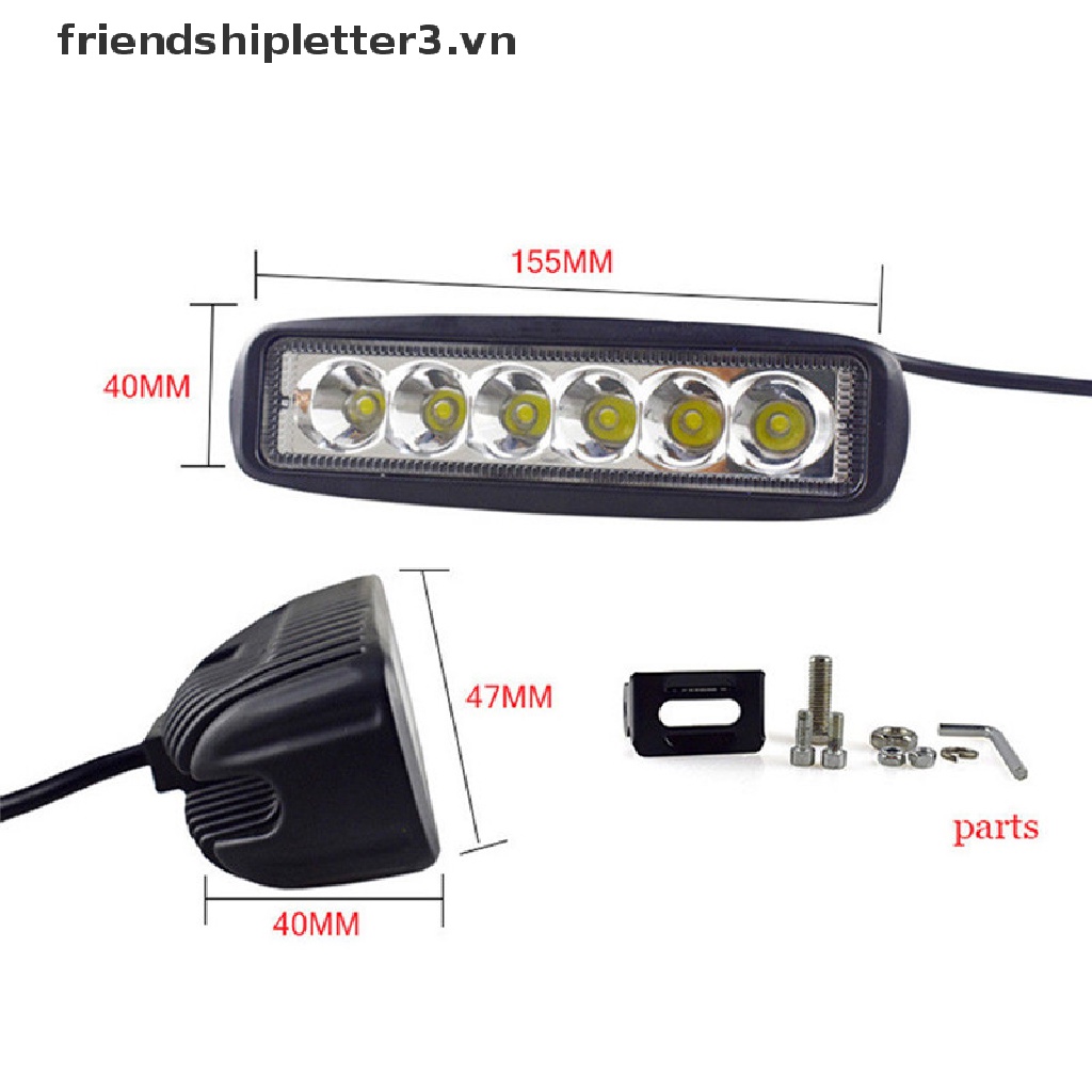 Thanh Đèn LED Trợ Sáng Chống Sương Mù 18W 6000K Dành Cho Ô Tô / Xe Tải / Tàu Thuyền Thanh Đèn LED DRL 18W Cho Xe Tải  Công Sở Dẫn Đầu 6000K 18W