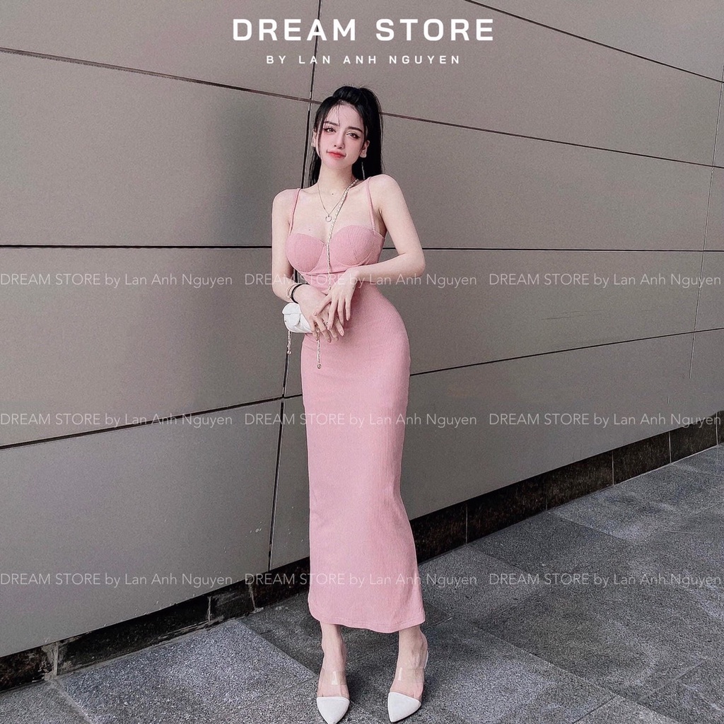 Đầm Body 2 Dây Cúp Ngực Chất Thun Gân Thích Hợp Mặc Đi Tiệc Đi Làm Đi Chơi