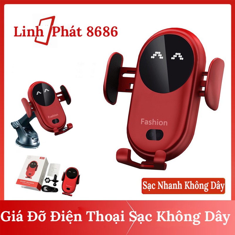 Giá Đỡ Điện Thoại Sạc Không Dây Ô Tô SMART SENSSOR S11 Cảm Biến Tự Đóng Mở - Có 2 Chân Gắn Kính Và Chân Gắn Cửa Gió