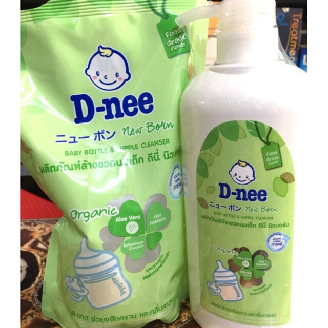 Nước rửa bình sữa và hoa quả Dnee Organic túi 600ml ,bình 620ml Thailand