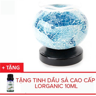 Đèn xông tinh dầu pha lê Lorganic màu xanh da trời
