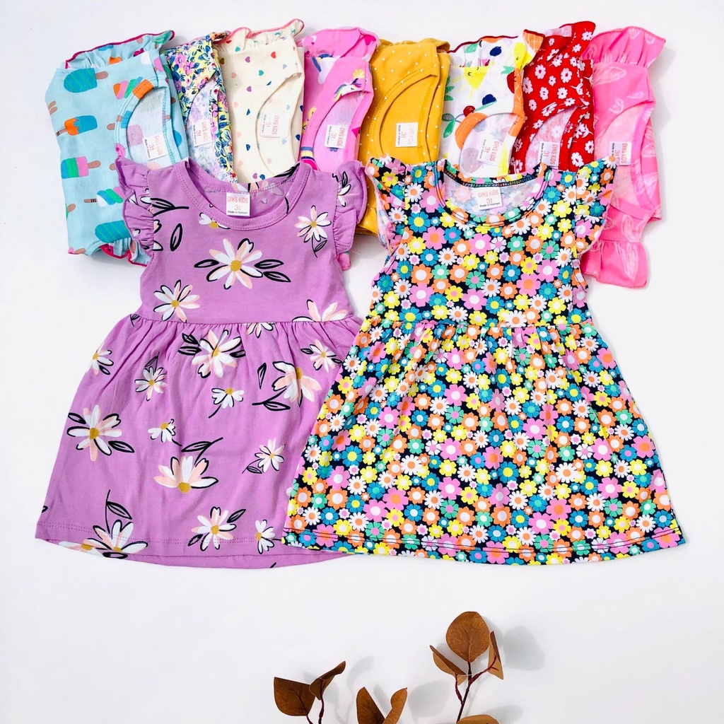 Váy bé gái cotton size nhỡ từ 3 đến 8 tuổi 12 - 22 kg