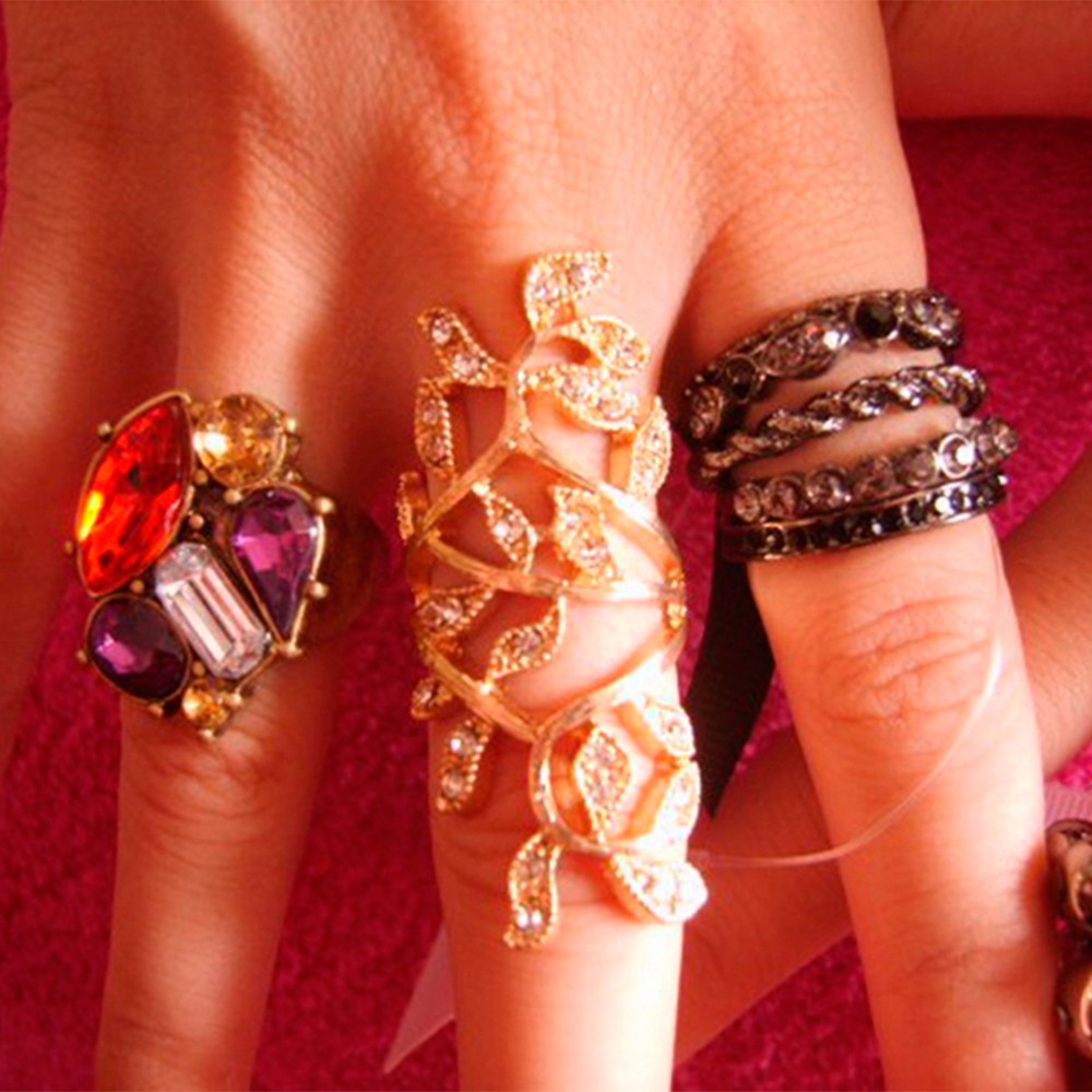 HOT Knuckle Chic Women Finger Leaf Shape