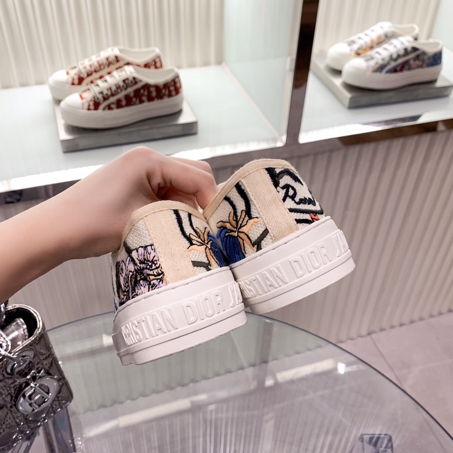 #Giày SNEAKER Đi Bộ 'N' Dr Bằng Vải Cotton Thêu Họa Tiết Đảo Ngược Toile de Jouy Không Hộp