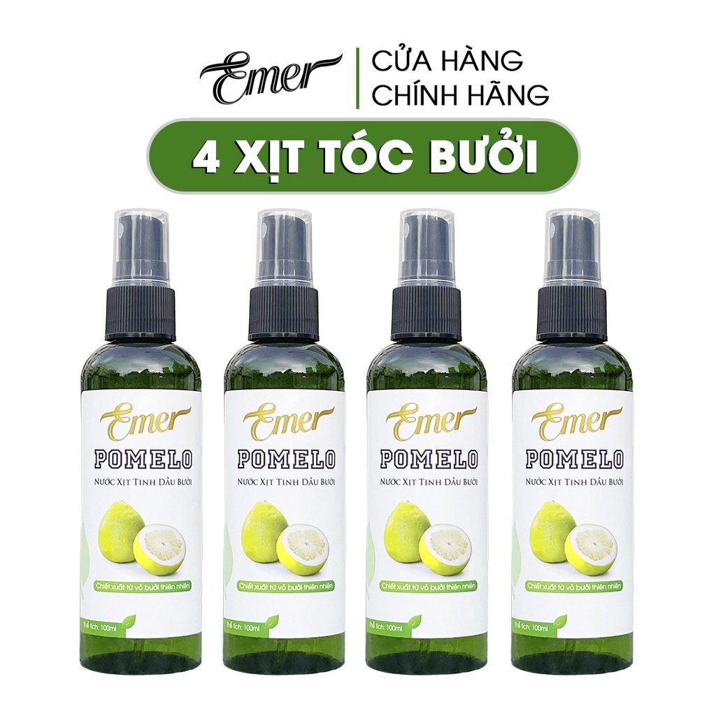 Bộ 4 chai tinh dầu bưởi kích mọc tóc pomelo Emer Garin 100ml x4 dưỡng tóc