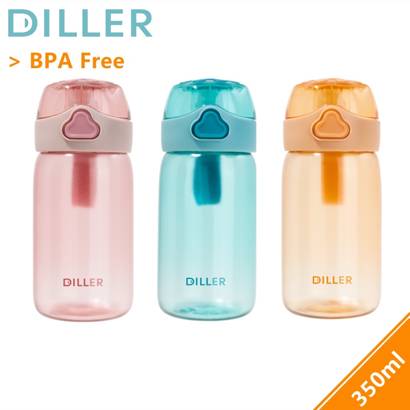 Bình đựng nước trái cây Diller D45 (350ml) không chứa BPA có nắp đậy chống tràn