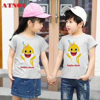 ÁO THUN NHÍ IN HÌNH BABY SHARK MÀU VÀNG CỰC HOT - ATN04