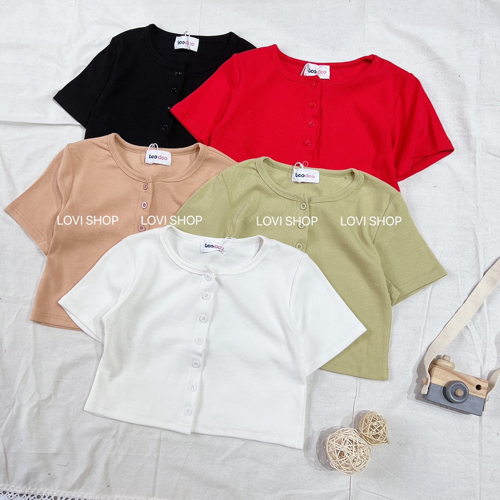 LOVI SHOP- Áo croptop chất thun gân mềm basic nhiều màu