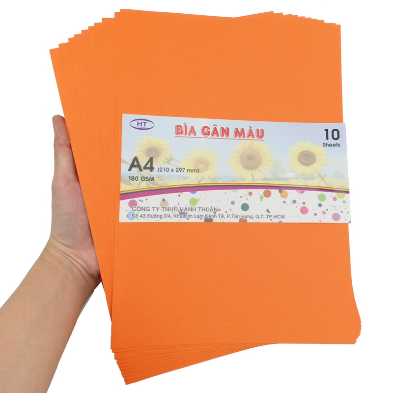 Bộ 2  Bìa Gân A4 HT 180gsm - Cam Đậm - HT