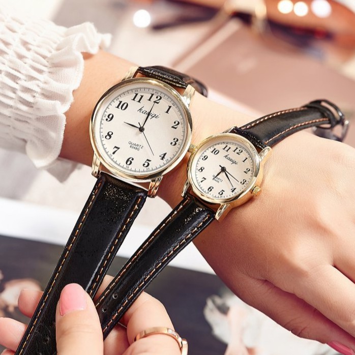 Đồng hồ thời trang nam nữ Káiqi KSQ03 dây da mềm, mặt số cổ điển dể dàng xem giờ | BigBuy360 - bigbuy360.vn