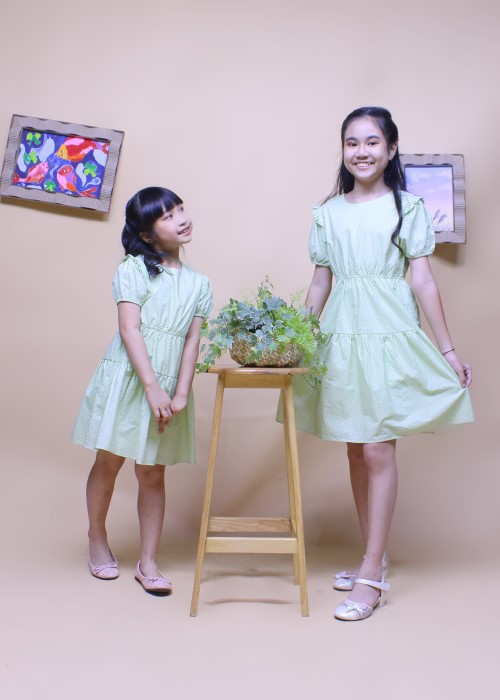 Đầm bé gái thời trang Jadiny màu xanh lá