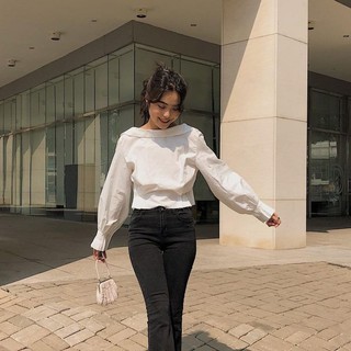 (HÌNH THẬT) Áo Lụa Cổ Sơ Mi Ngược TULO (TRẮNG)
