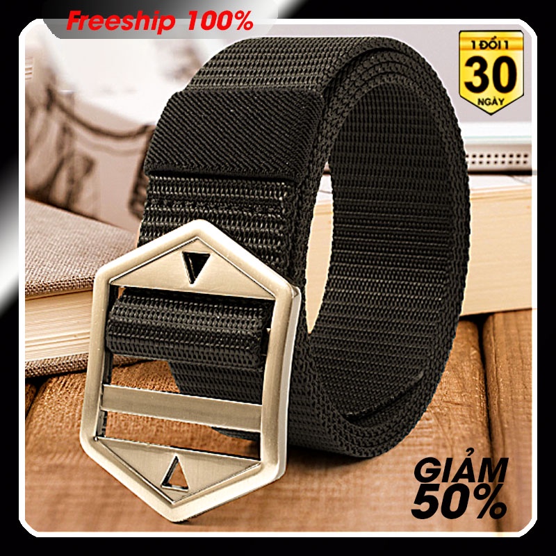 Thắt lưng nam chất liệu vải dù PE-Size 3.5 x 115cm dày 0.25 cm - Khóa kim hình lục giác - phong cách phượt