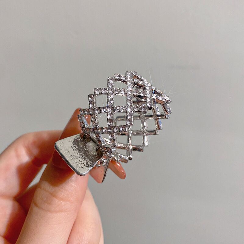 Kẹp Tóc Càng Cua Cố Định Hình Tai Mèo Đính Đá Lấp Lánh Dễ Thương