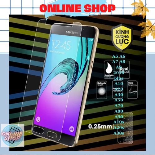 Kính cường lực samsung A5 A6 A7 A8 A9 2018 plus A10 A20 A30 A50 A70 A80 A90 A10s A20s A30s.. kính trong xịn